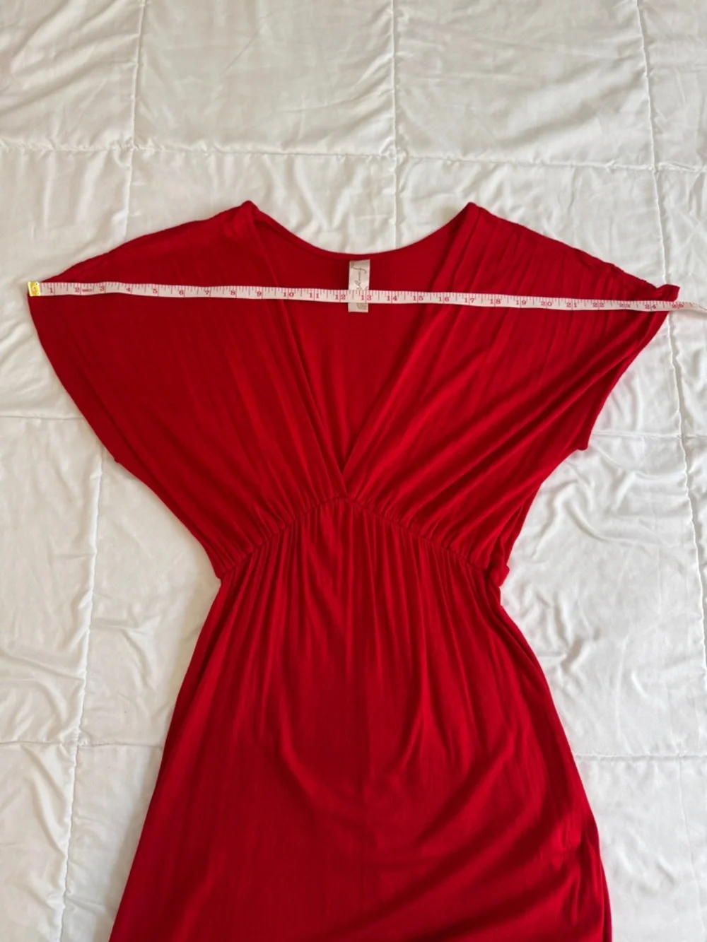 Frenzii Deep V-Neck Maxi Dress Cap Sleeves‎ Red Wedding Prom - Picture 4 of 8